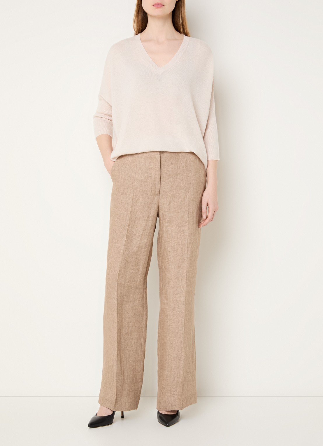 Gerard Darel Fijngebreide pullover van kasjmier - voorkant 3 creme