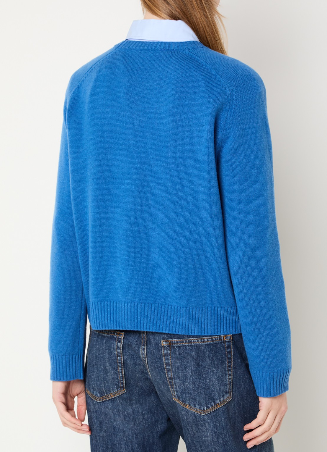 Gerard Darel Fijngebreide pullover van wol met logo - achterkant 4 blauw