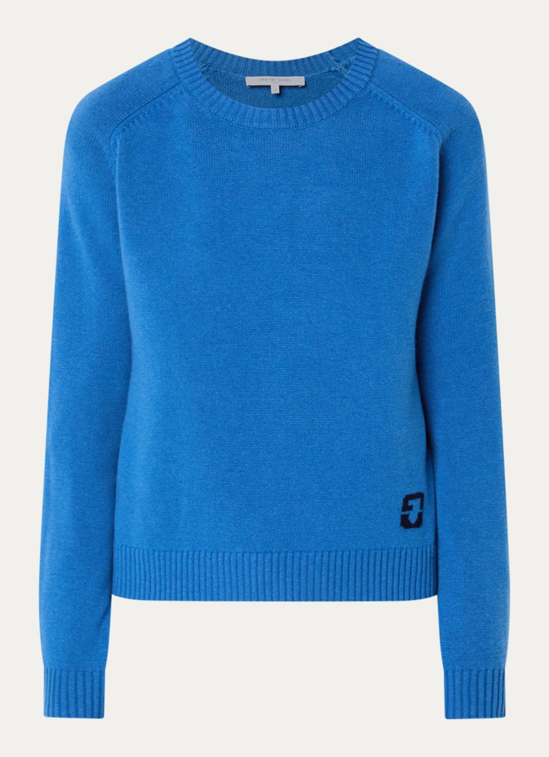 Gerard Darel Fijngebreide pullover van wol met logo - voorkant 2 blauw