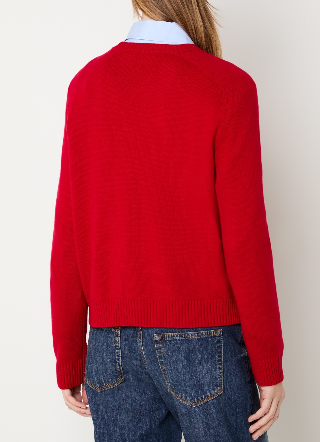 Gerard Darel Fijngebreide pullover van wol met logo - achterkant 4 rood