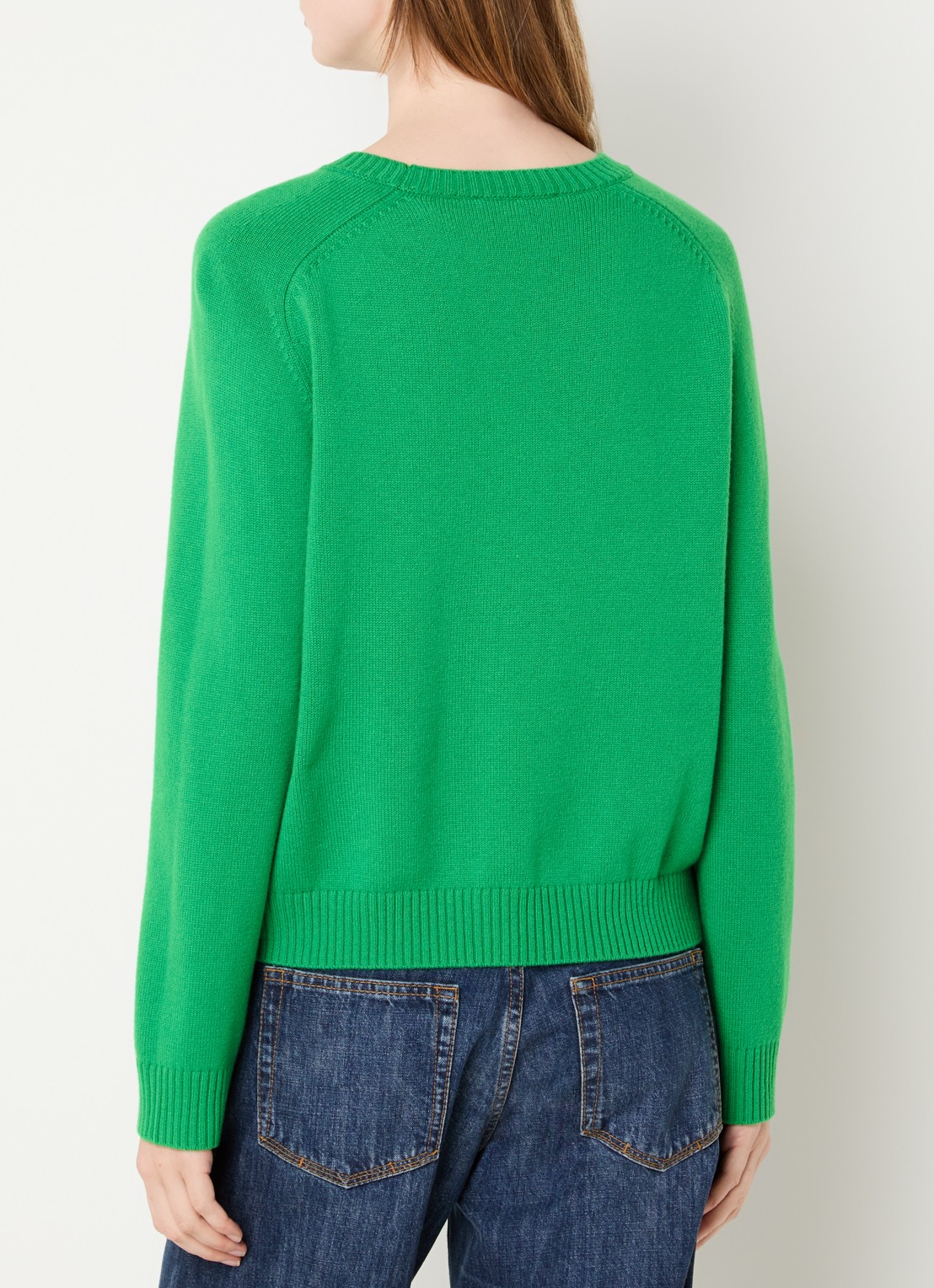 Gerard Darel Fijngebreide pullover van wol met logo - achterkant 4 groen