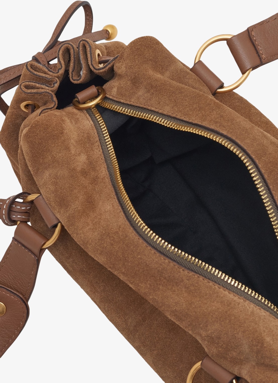 Gerard Darel Grace handtas van suéde - detail 2 camel