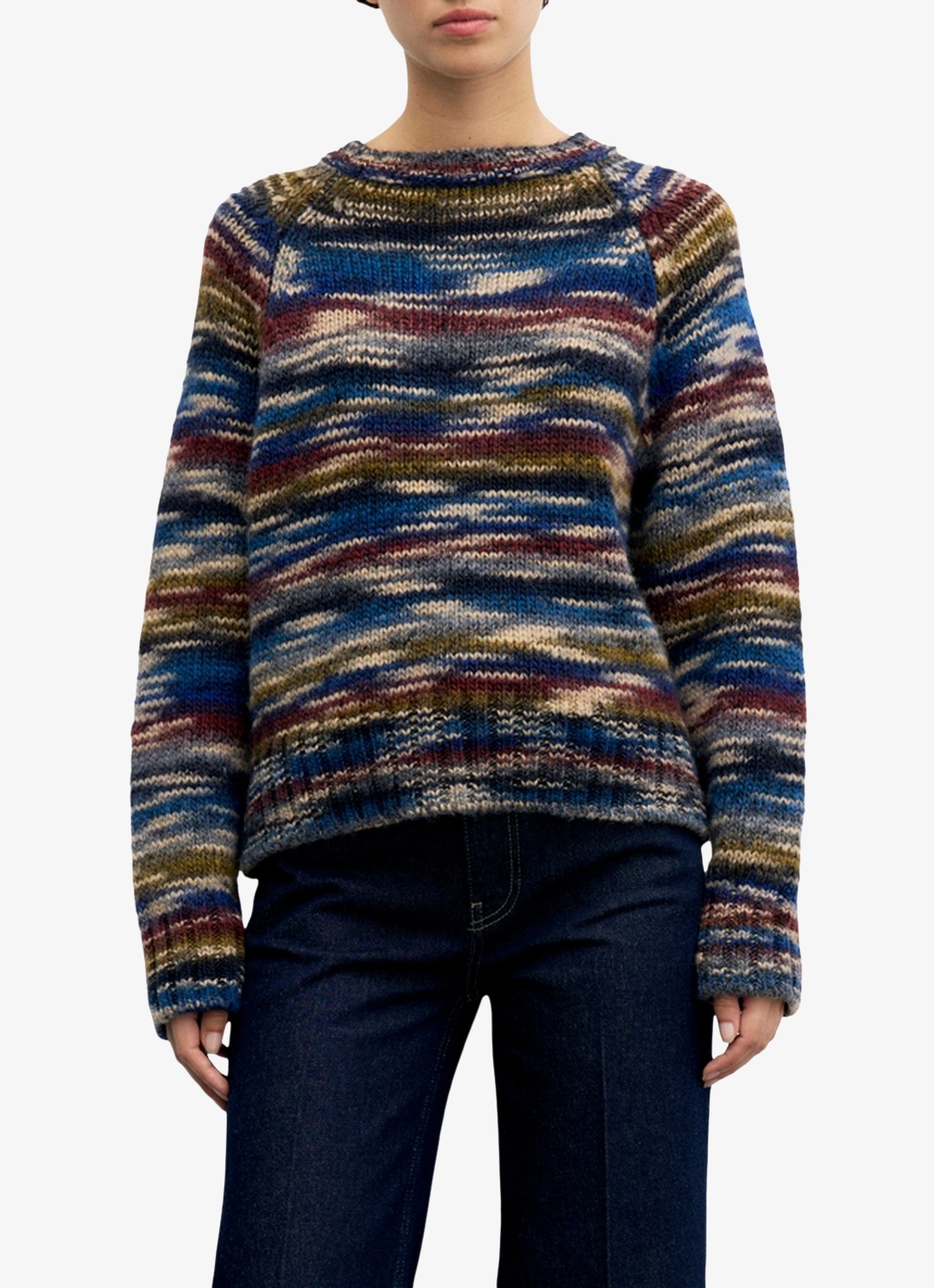 Gerard Darel Grofgebreide trui met ronde hals - detail 2 multicolor