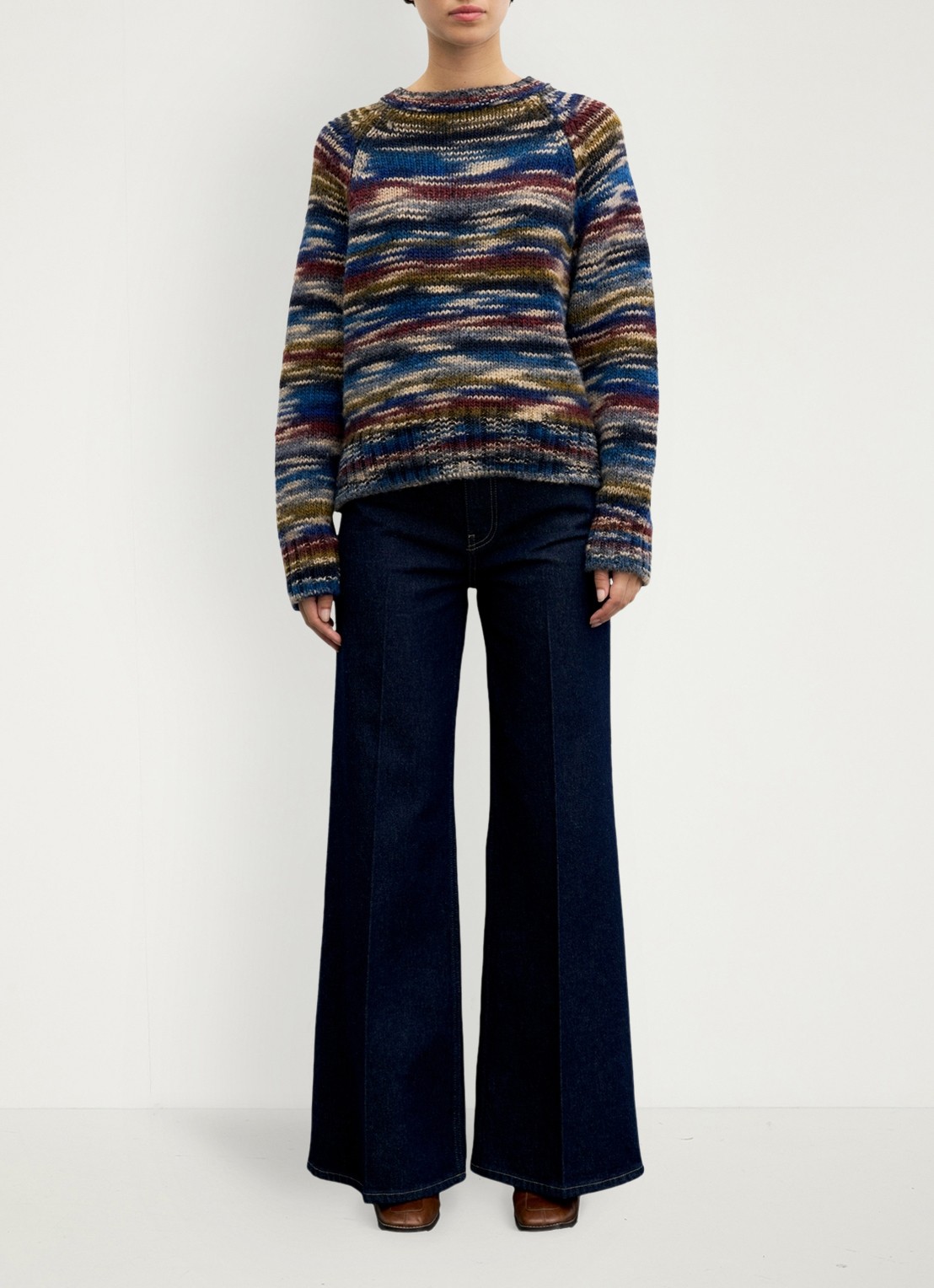 Gerard Darel Grofgebreide trui met ronde hals - voorkant 5 multicolor