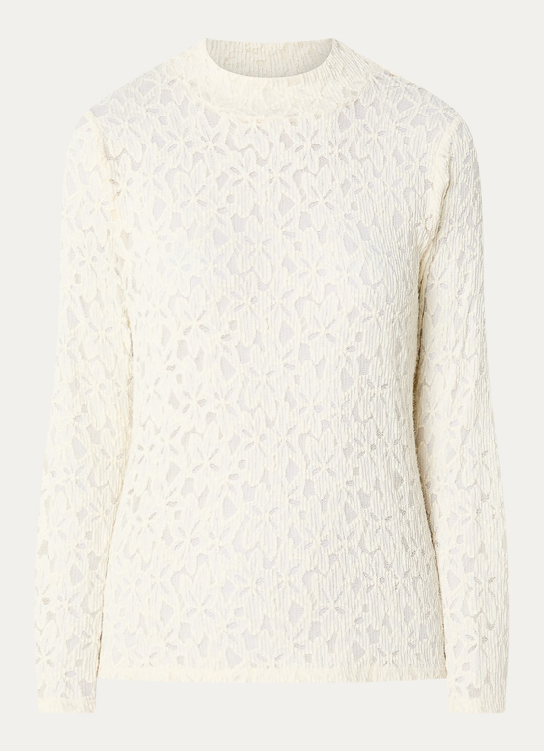 Gerard Darel Harmonie fijngebreide top met opengewerkt dessin - voorkant 3 creme