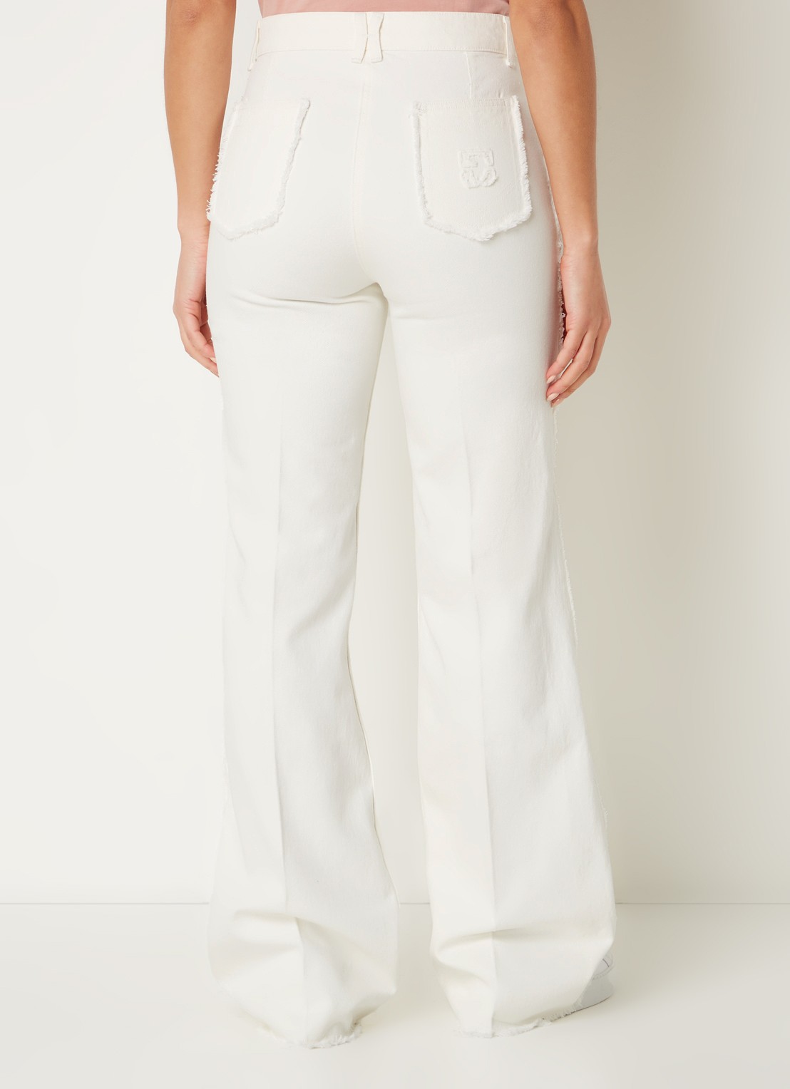 Gerard Darel High waist wide leg jeans met gekleurde wassing - achterkant 4 gebroken wit