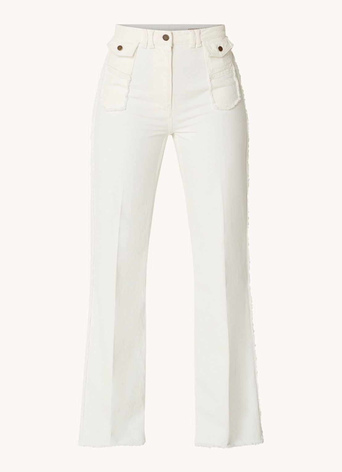 Gerard Darel High waist wide leg jeans met gekleurde wassing - voorkant 2 gebroken wit
