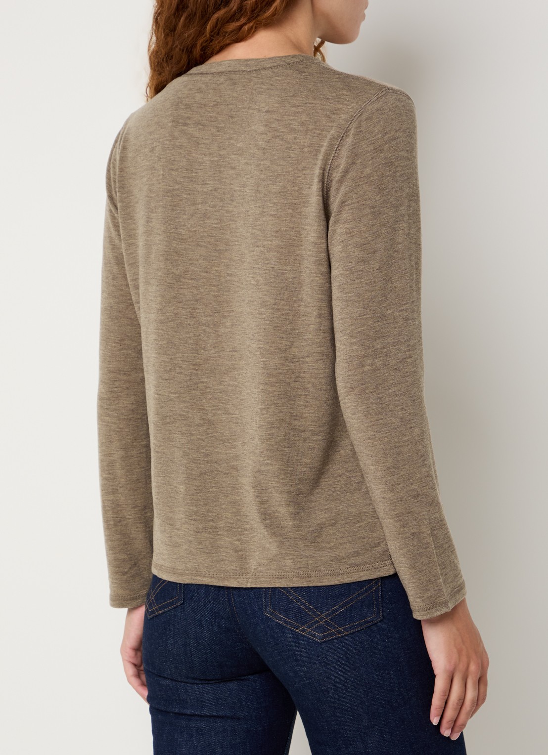 Gerard Darel Hugue longsleeve met gemêleerd dessin - achterkant 2 lichtbruin