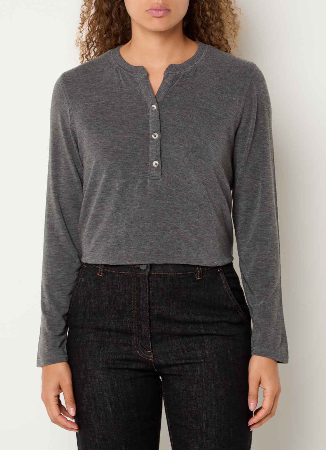 Gerard Darel Hugue longsleeve met gemêleerd dessin - detail grijs