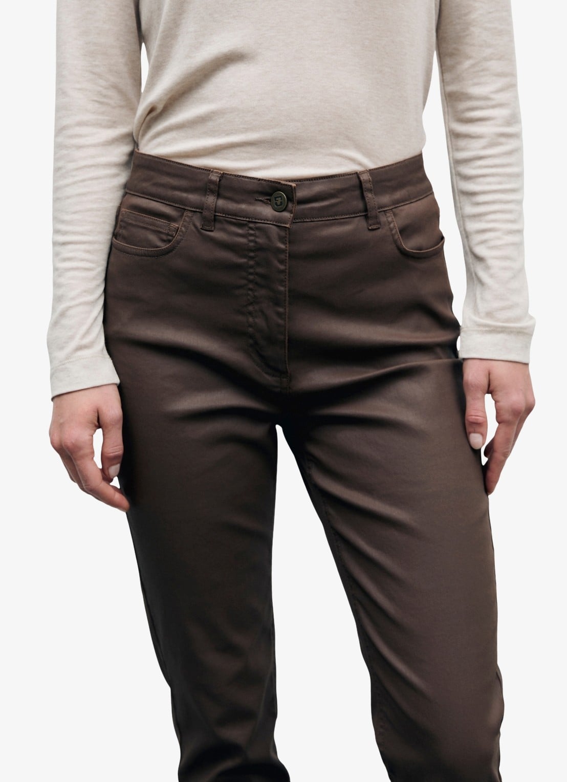 Gerard Darel Ilda high waist slim fit jeans - detail bruin