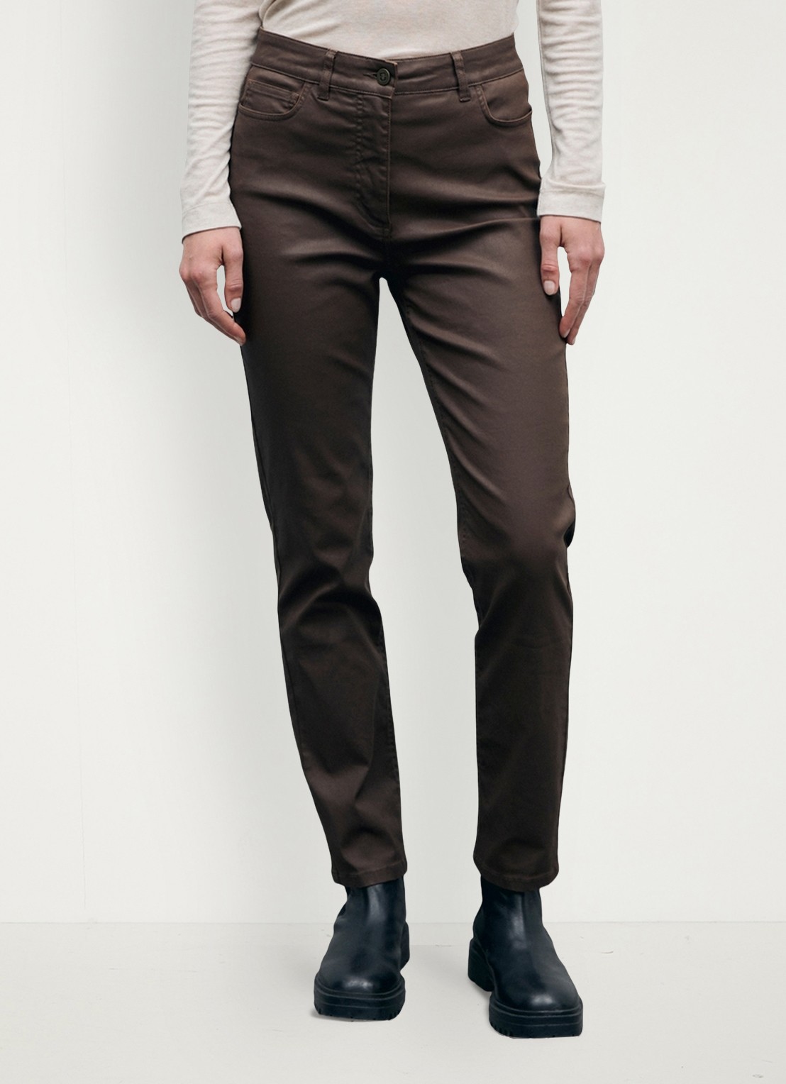 Gerard Darel Ilda high waist slim fit jeans - detail bruin