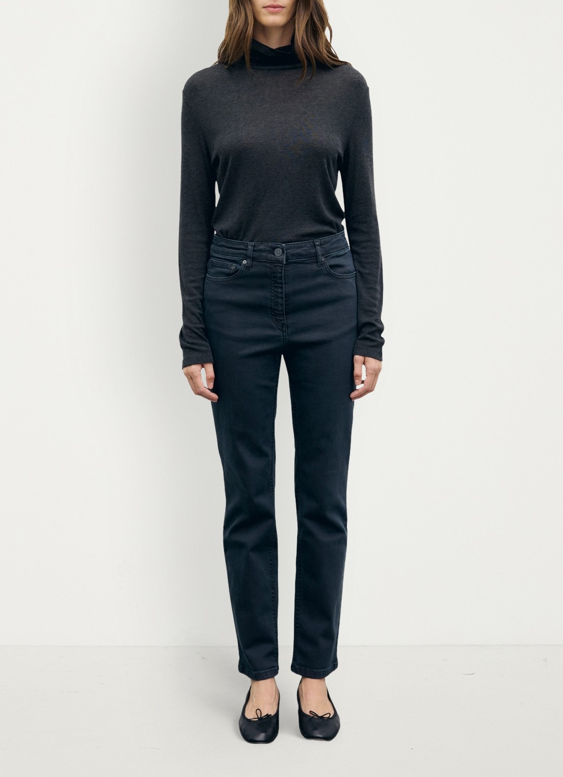 Gerard Darel Irene high waist slim fit jeans - voorkant 4 zwart