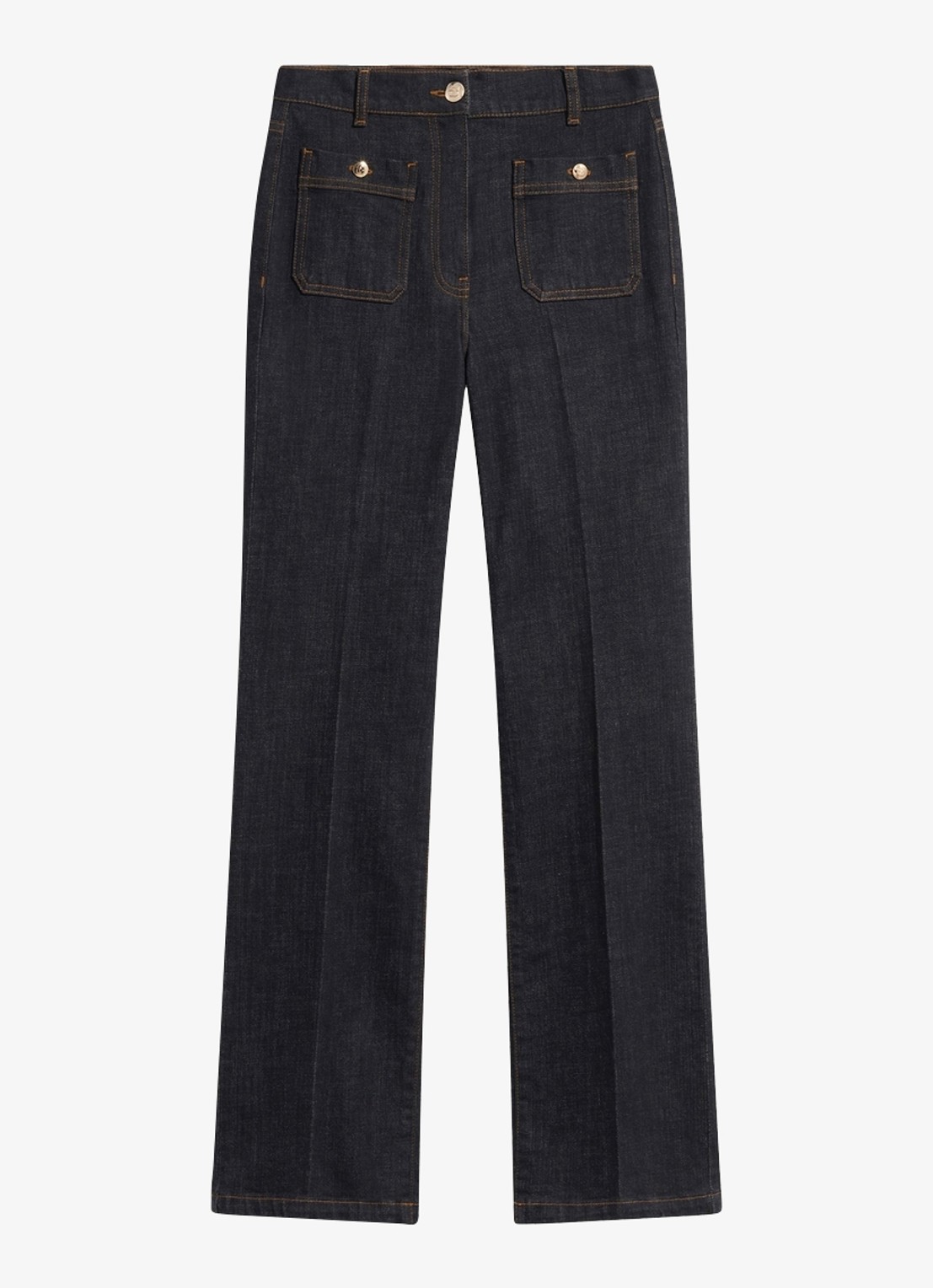 Gerard Darel Ivana high waist straight leg met donkere wassing - voorkant zwart