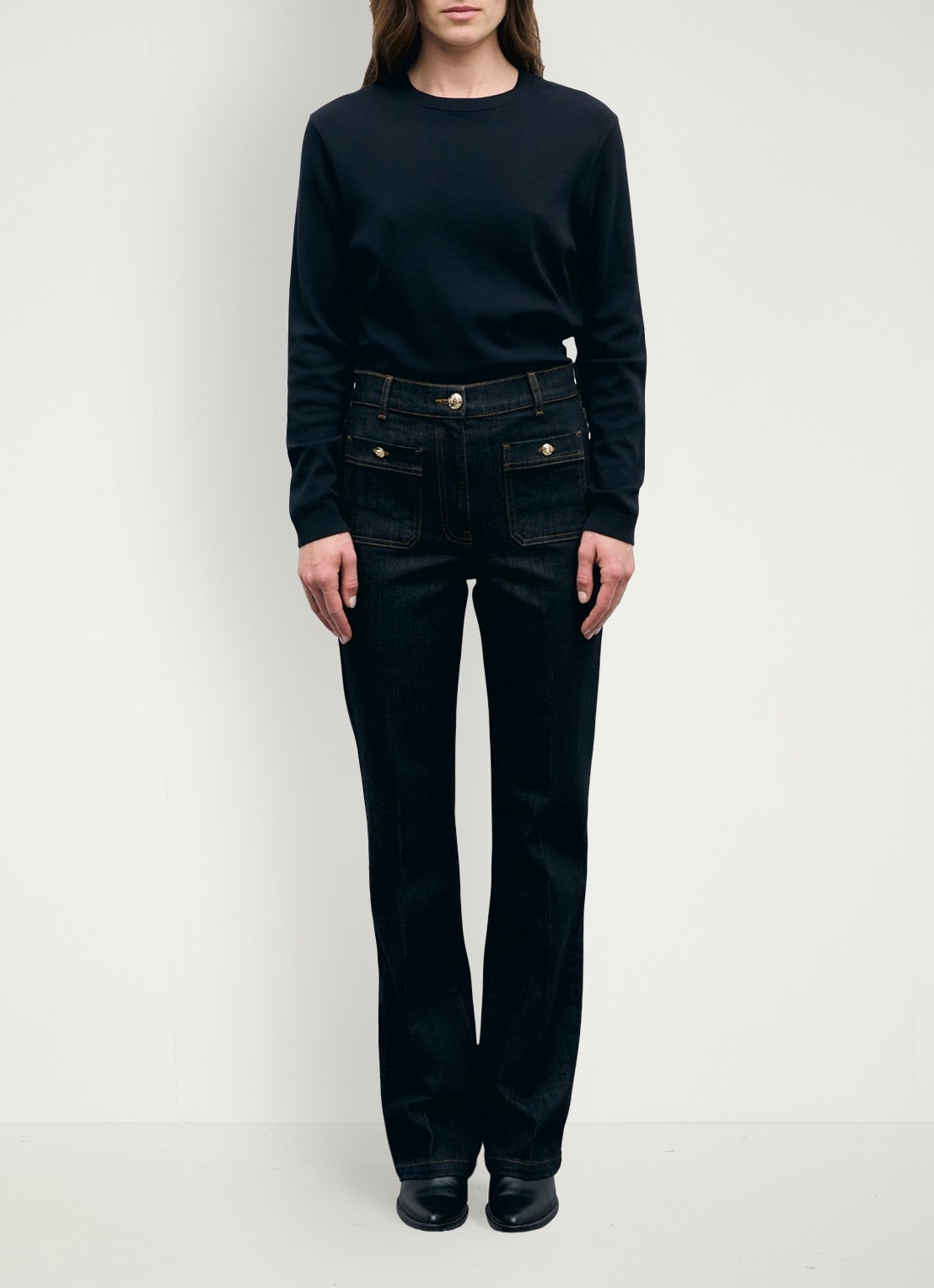 Gerard Darel Ivana high waist straight leg met donkere wassing - voorkant 2 zwart