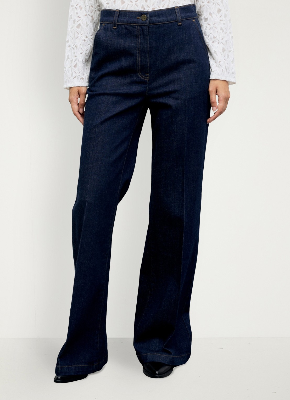 Gerard Darel Ivy high waist straight leg jeans - detail 2 donkerblauw
