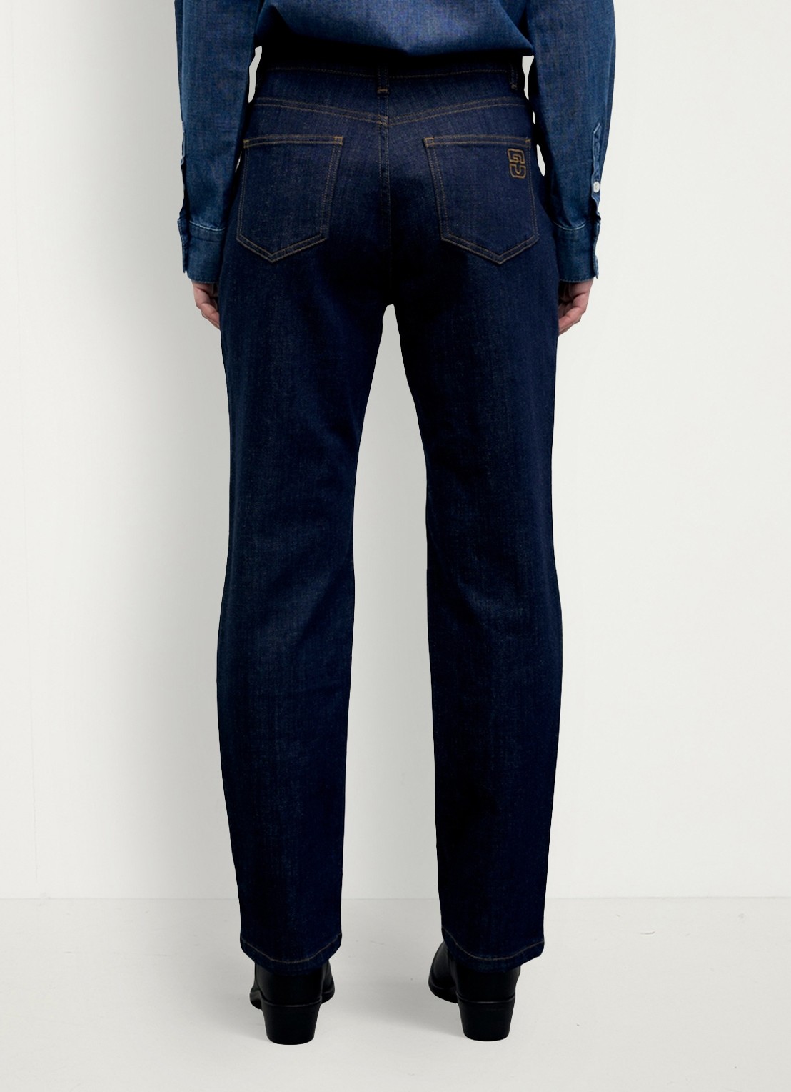 Gerard Darel Iza straight-leg jeans met donkere wassing - achterkant donkerblauw
