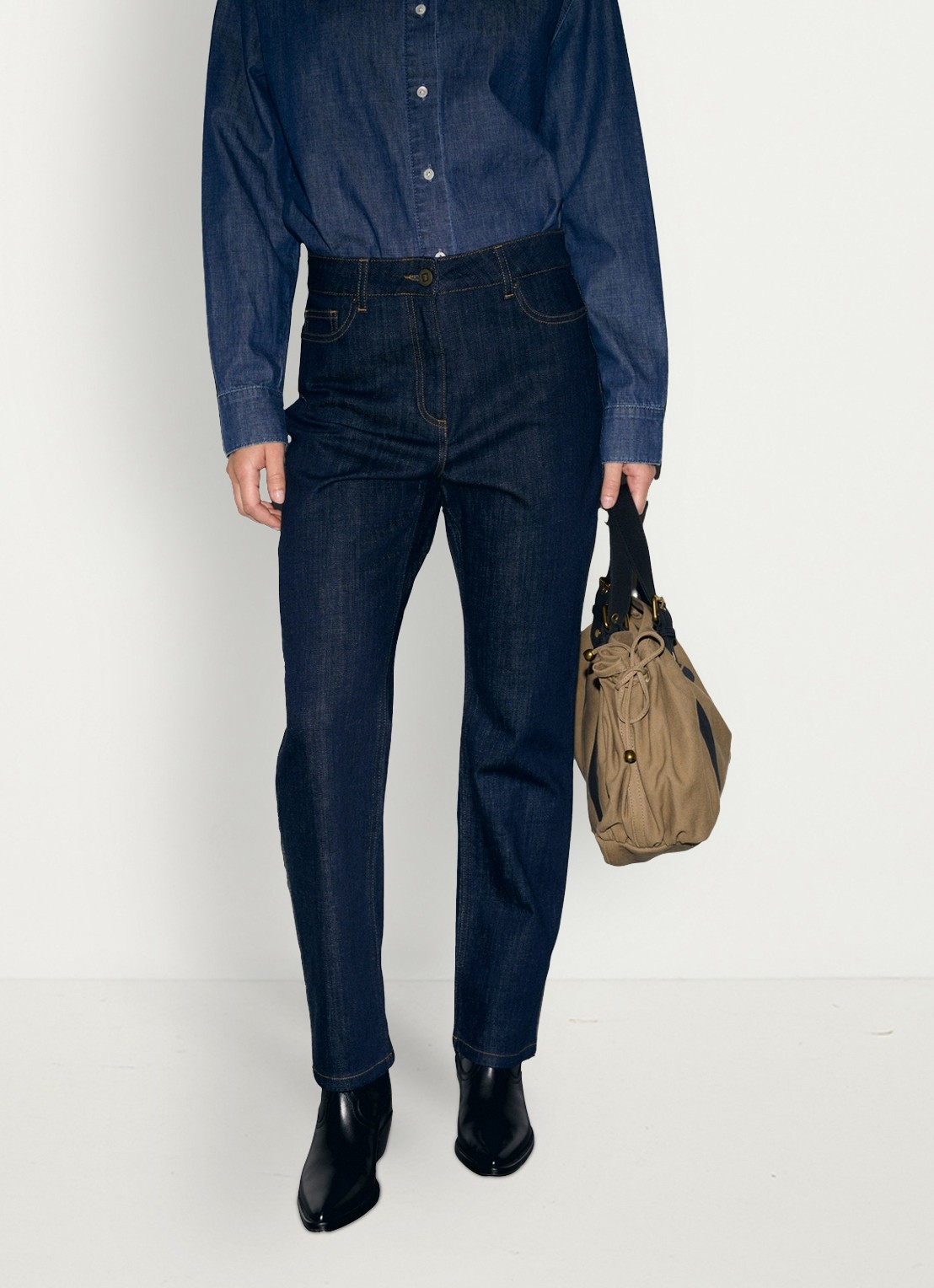 Gerard Darel Iza straight-leg jeans met donkere wassing - detail 2 donkerblauw