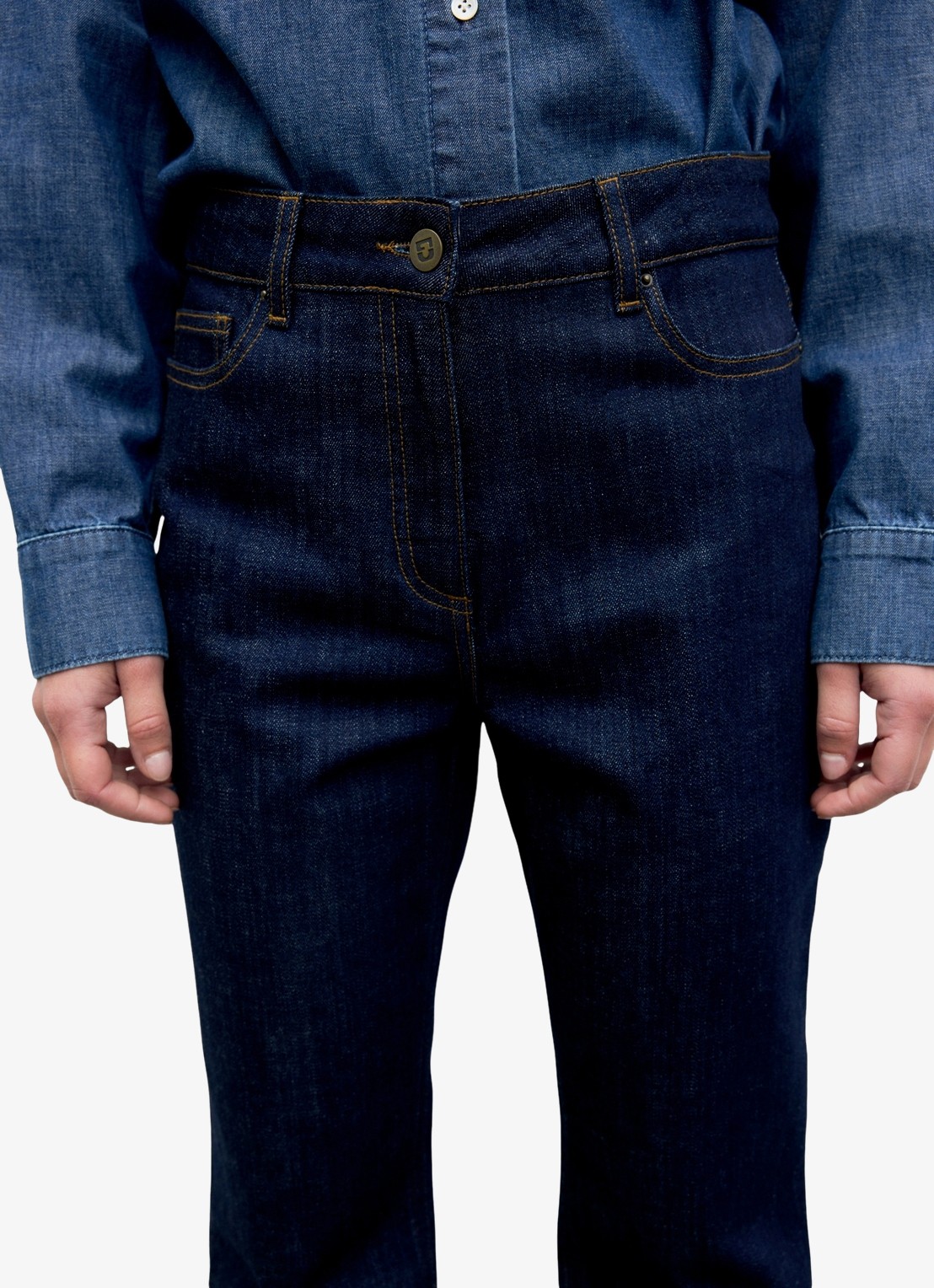 Gerard Darel Iza straight-leg jeans met donkere wassing - detail 3 donkerblauw