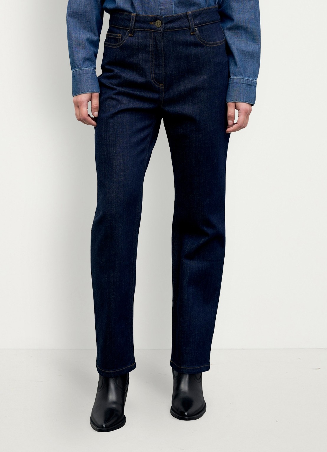 Gerard Darel Iza straight-leg jeans met donkere wassing - detail 4 donkerblauw
