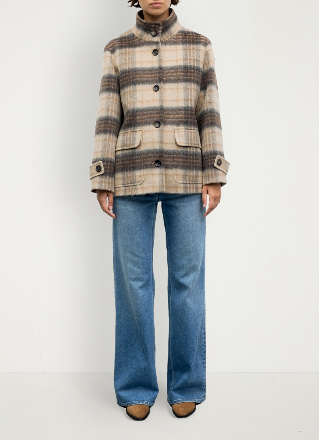 Gerard Darel Jack met ruitdessin - voorkant 2 zand
