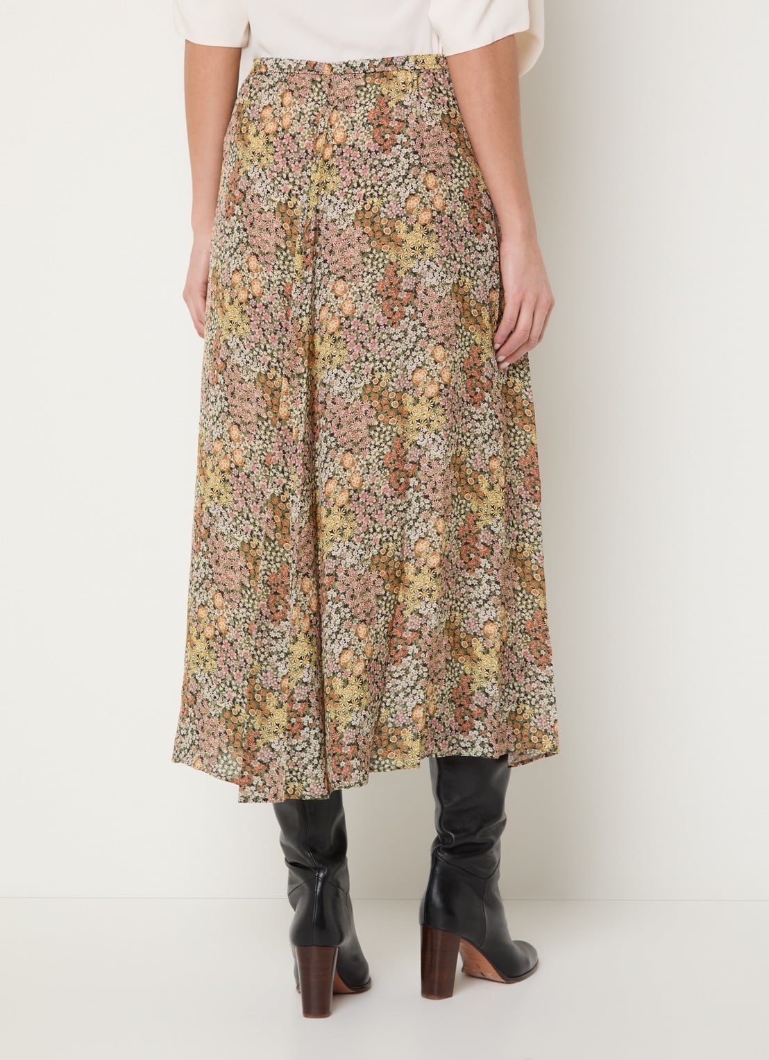 Gerard Darel Jasmyne midi A-lijn rok met bloemenprint - achterkant 3 multicolor