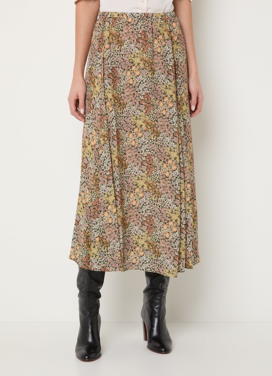 Gerard Darel Jasmyne midi A-lijn rok met bloemenprint - detail 4 multicolor