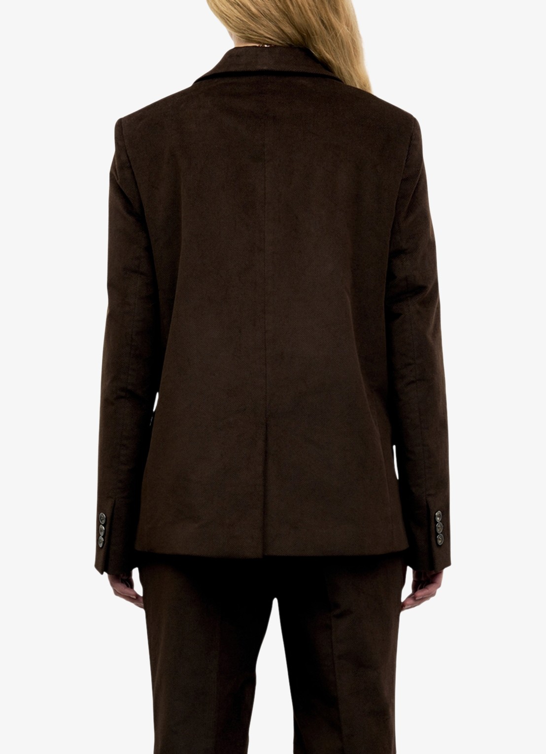 Gerard Darel Jem blazer van fluweel met klepzakken - achterkant 3 donkerbruin
