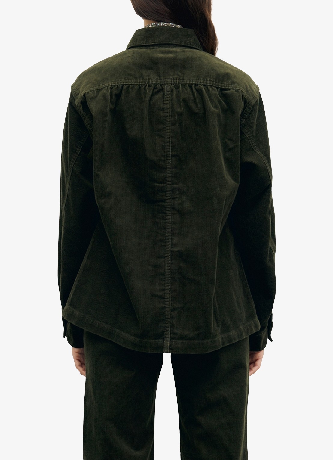 Gerard Darel Jena overshirt van corduroy  - achterkant mosgroen