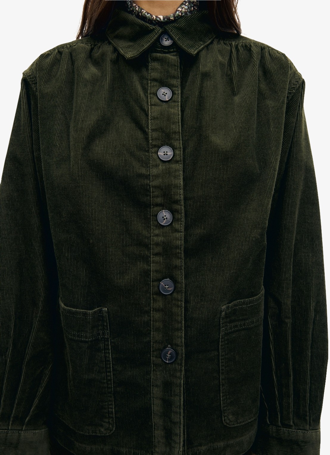 Gerard Darel Jena overshirt van corduroy  - detail 3 mosgroen