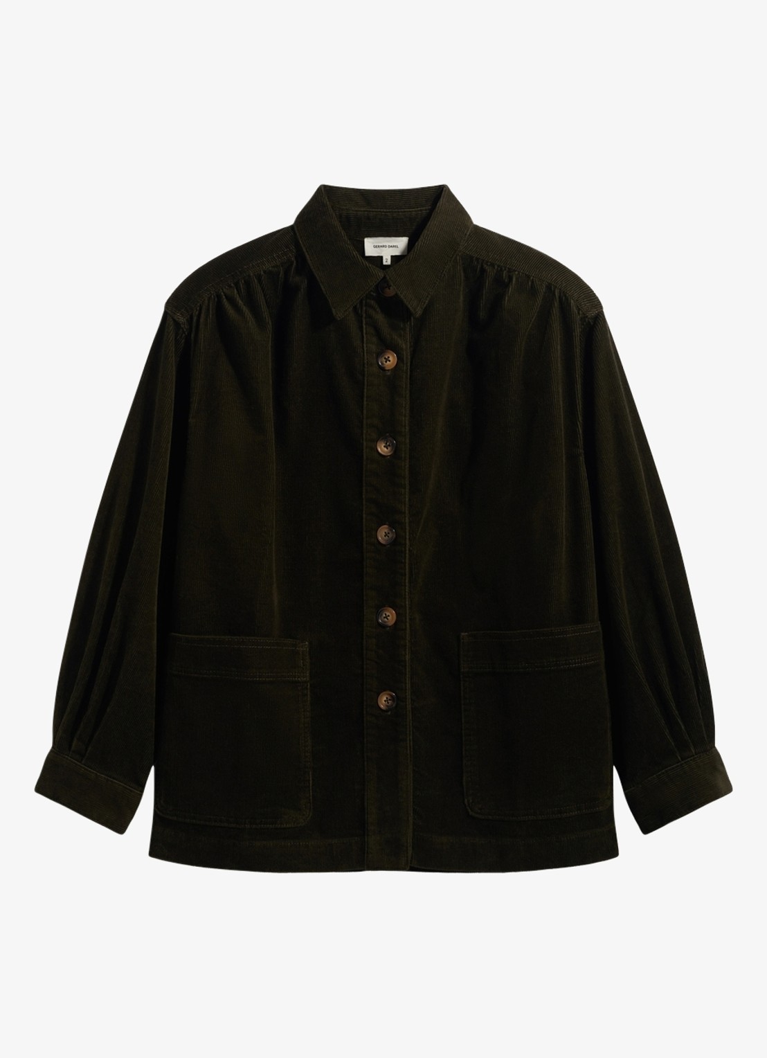 Gerard Darel Jena overshirt van corduroy  - voorkant 4 mosgroen