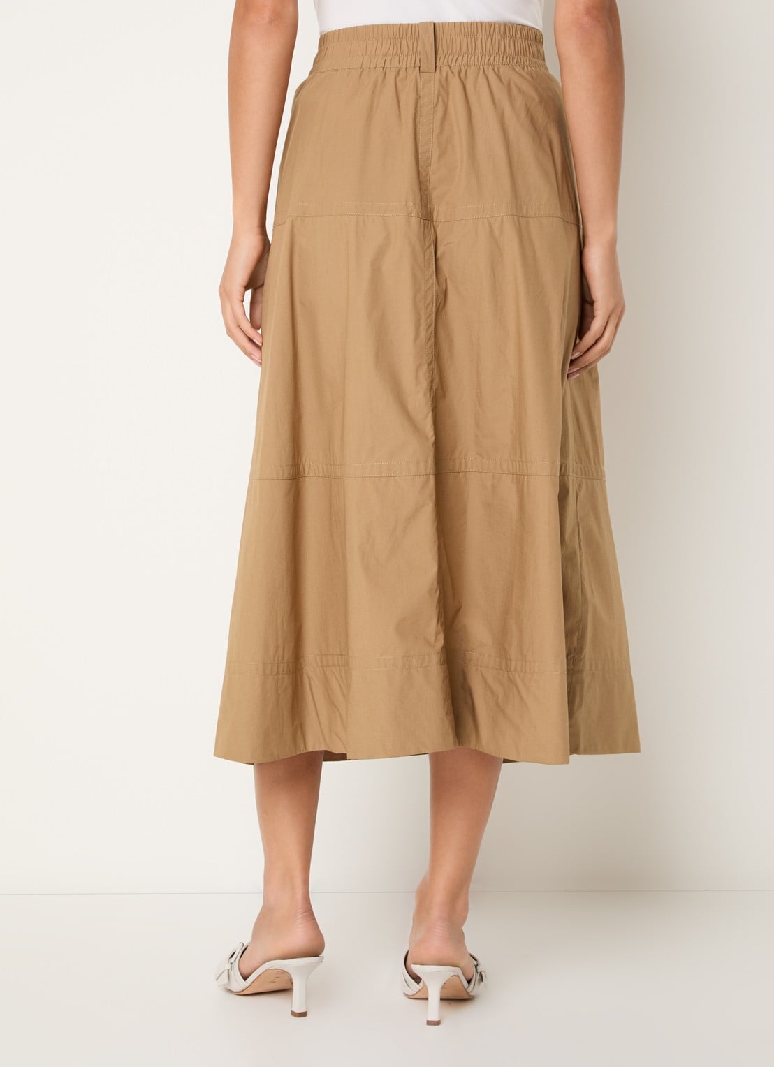 Gerard Darel Jina maxi A-lijn rok met steekzakken - achterkant camel