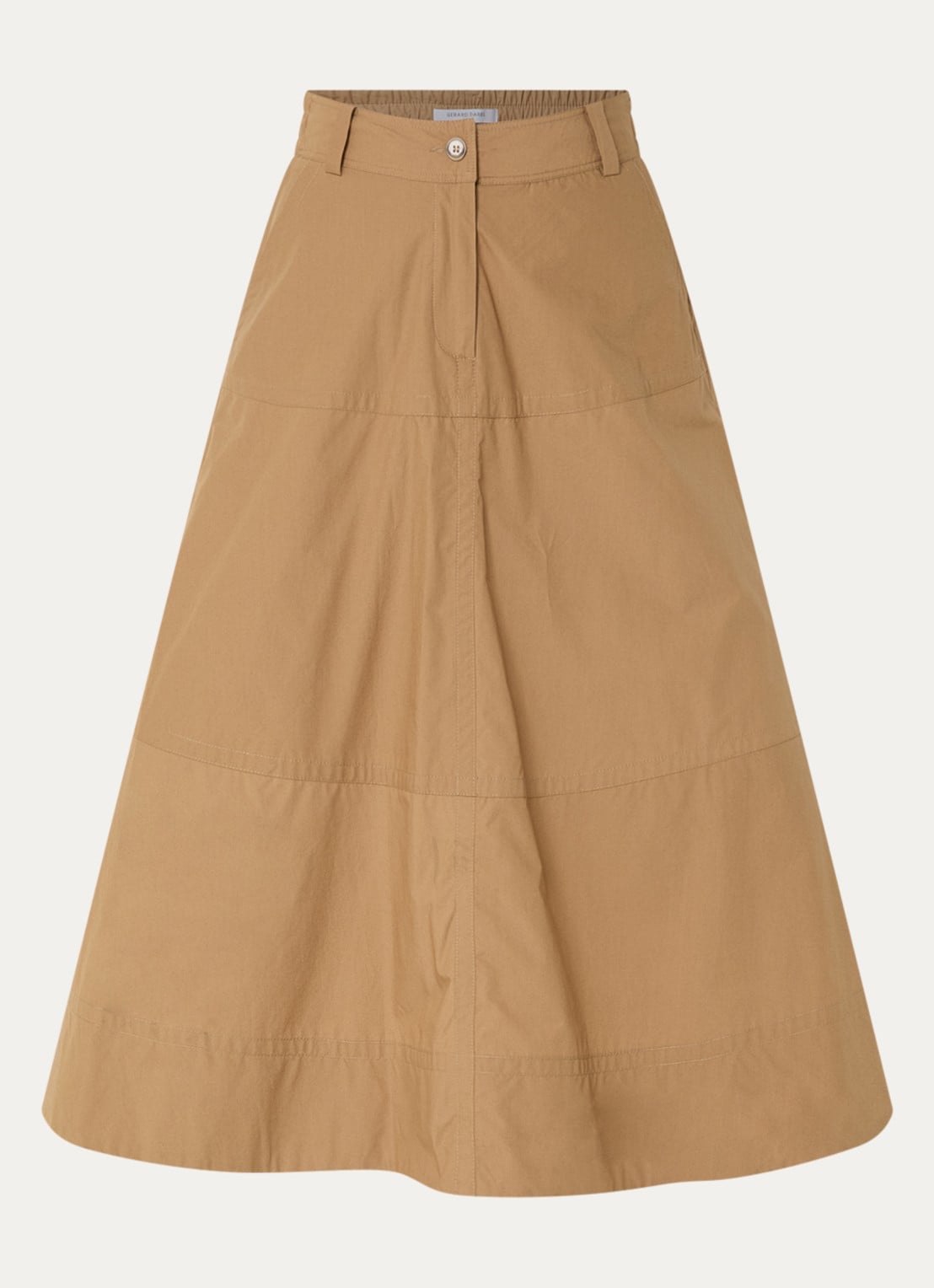 Gerard Darel Jina maxi A-lijn rok met steekzakken - voorkant 2 camel