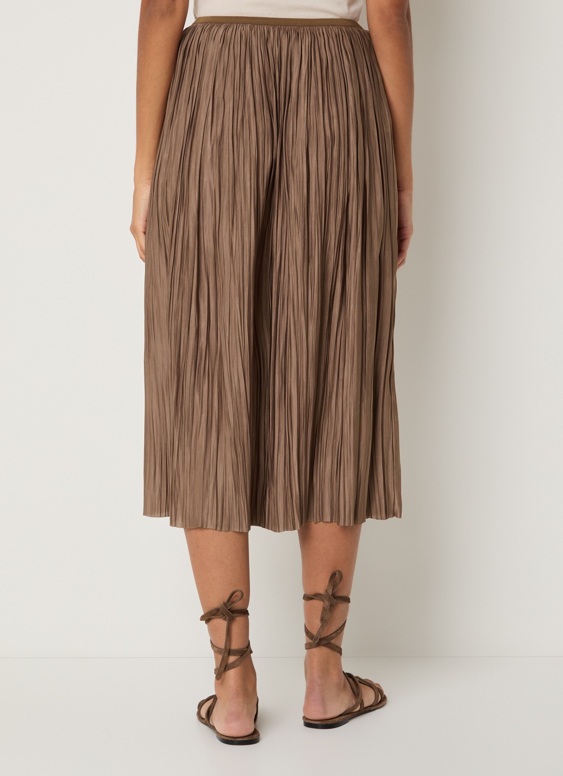 Gerard Darel Jocelyne midi rok met plissé - achterkant 3 bruin
