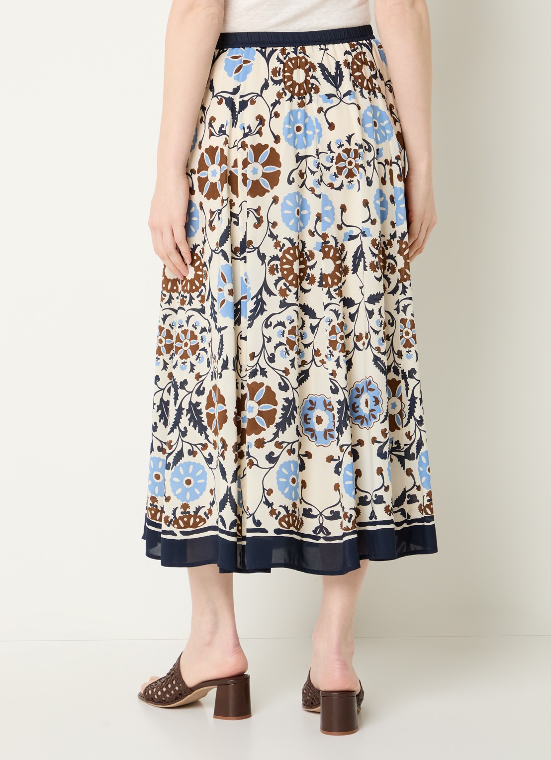 Gerard Darel Jonia midi rok met print - achterkant 3 blauw
