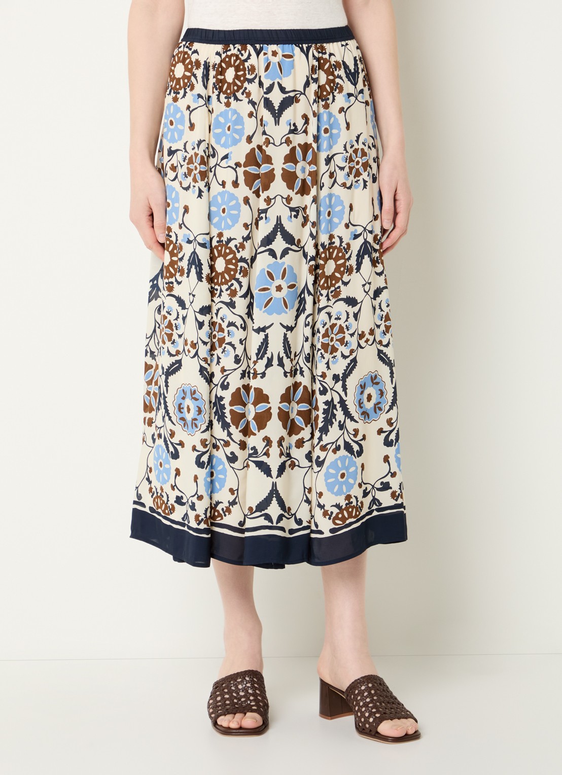 Gerard Darel Jonia midi rok met print - detail 4 blauw