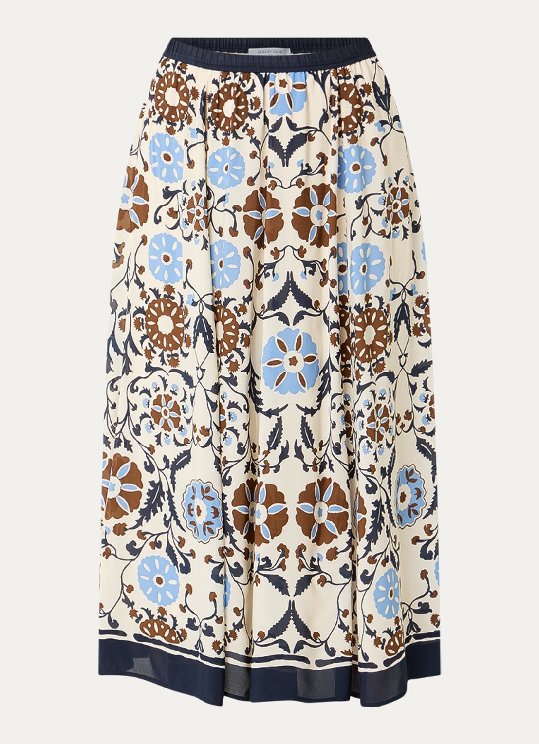 Gerard Darel Jonia midi rok met print - voorkant blauw