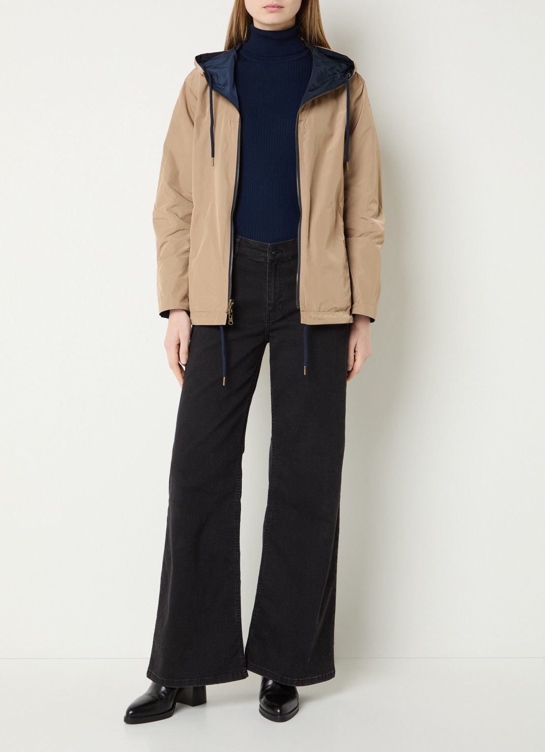 Gerard Darel Jordane reversible jack met capuchon - voorkant 2 donkerblauw