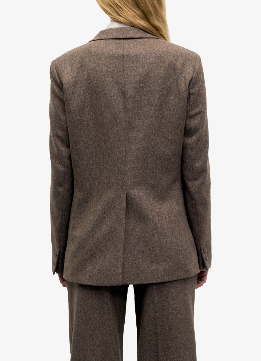 Gerard Darel Jov blazer in wolblend met grafische print - achterkant 3 bruin