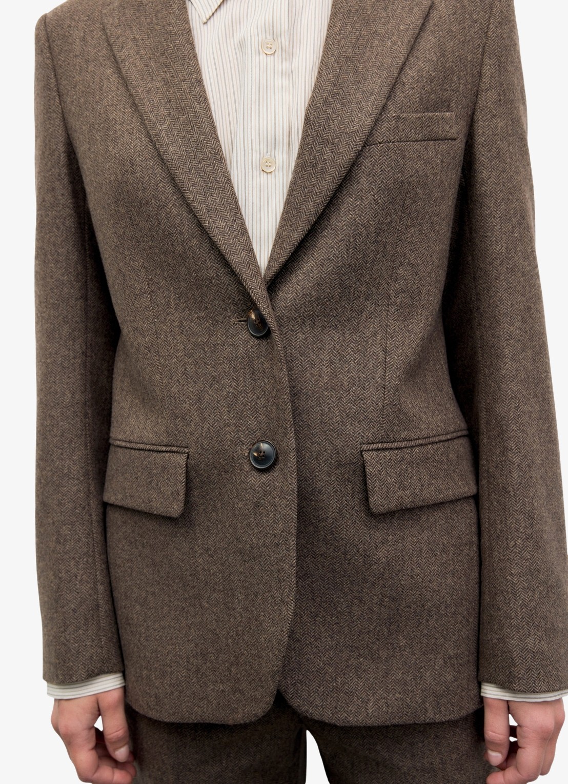 Gerard Darel Jov blazer in wolblend met grafische print - detail 2 bruin