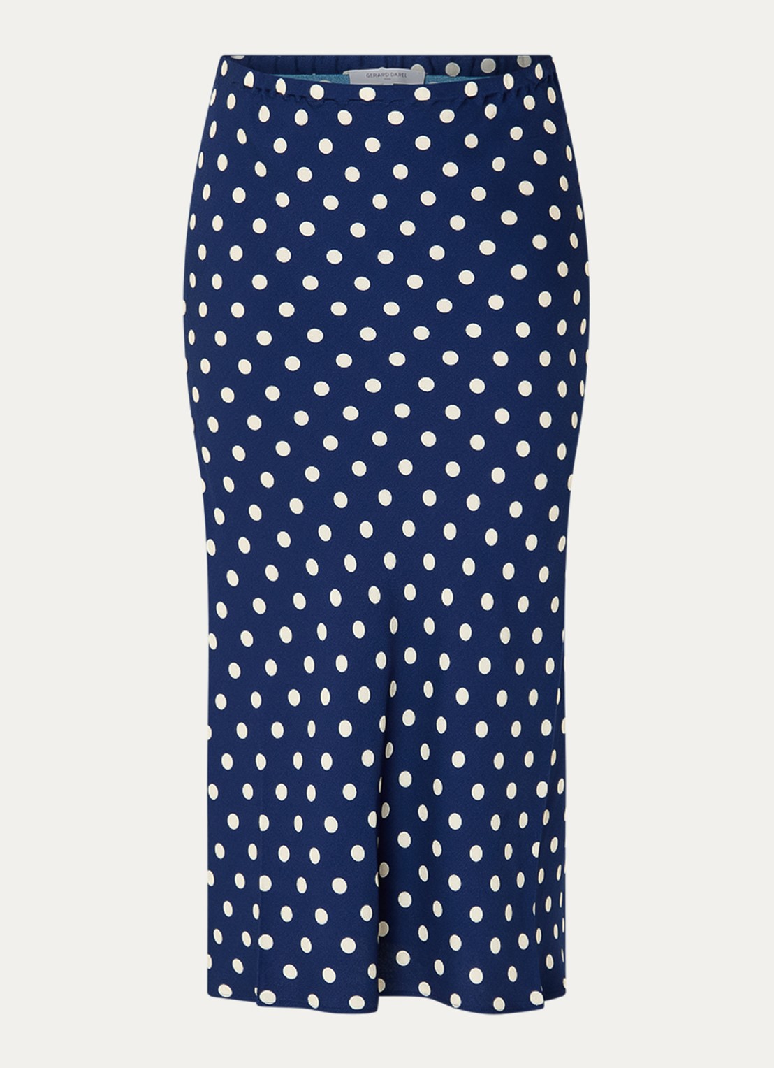 Gerard Darel Jovana midi rok met stippenprint - voorkant donkerblauw