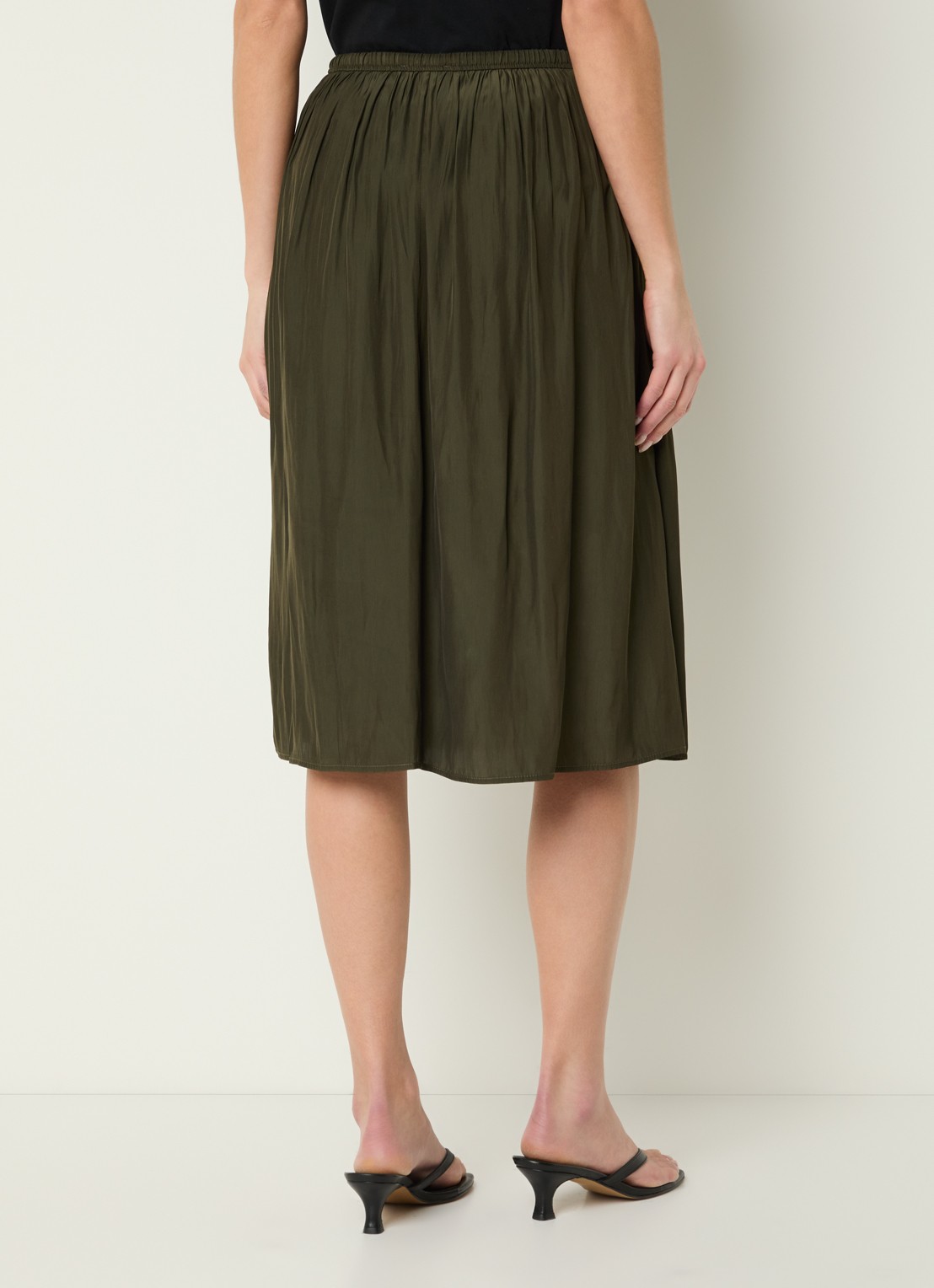 Gerard Darel Juliah midi rok met elastische band - achterkant 2 bronsgroen