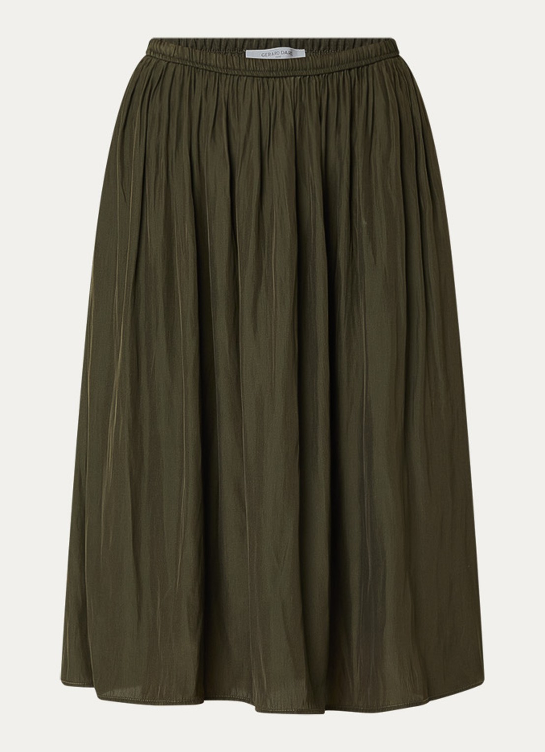 Gerard Darel Juliah midi rok met elastische band - voorkant 3 bronsgroen
