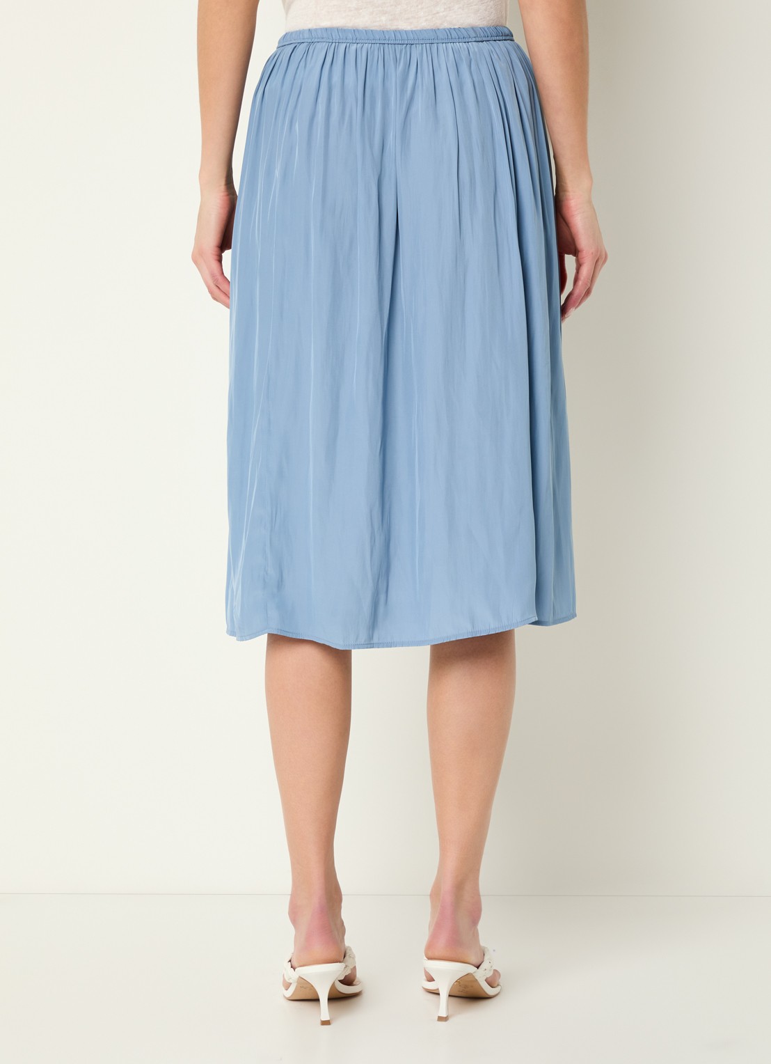 Gerard Darel Juliah midi rok met elastische band - achterkant lichtblauw