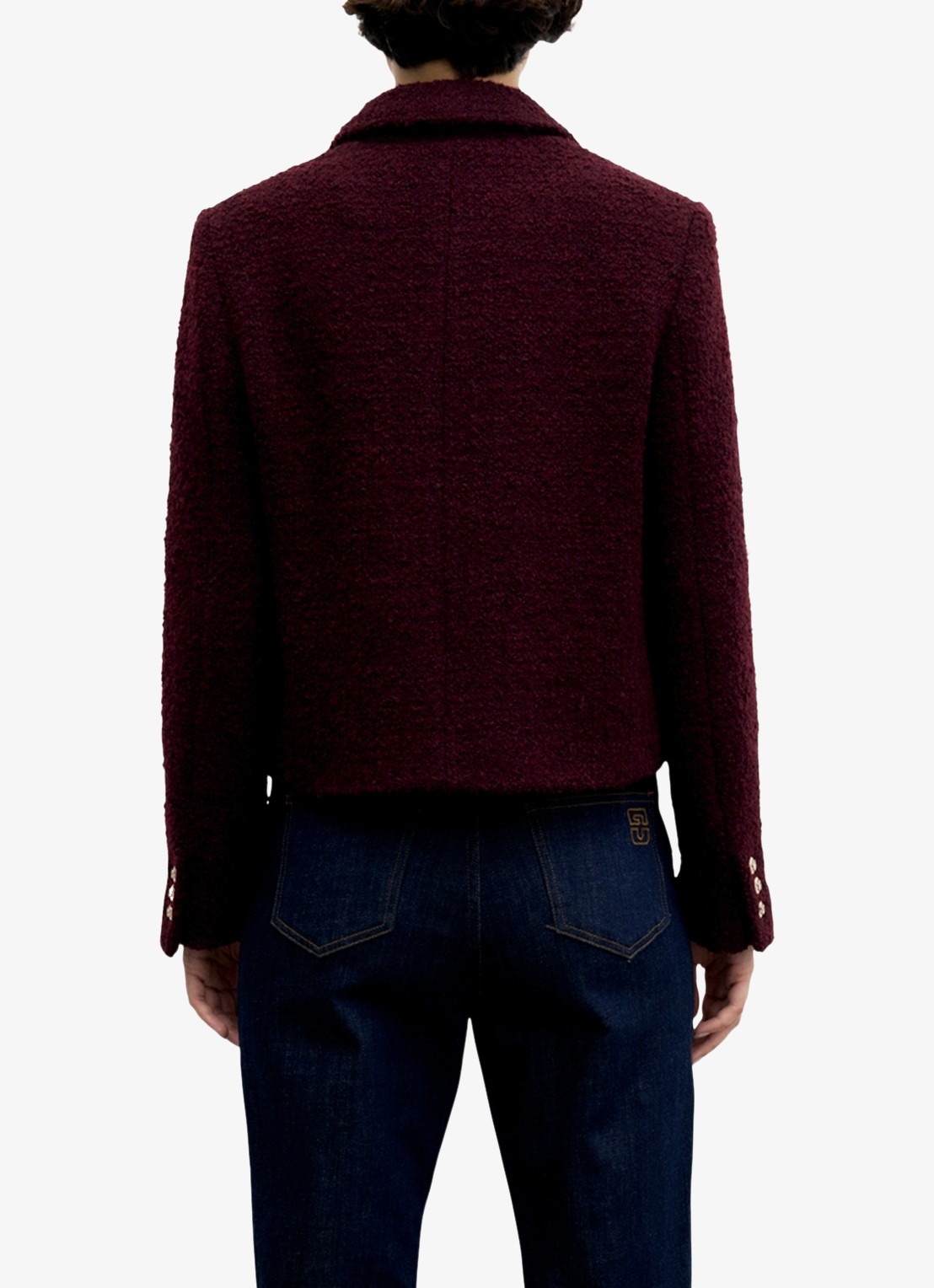 Gerard Darel Julie jack in wolblend - achterkant bordeauxrood