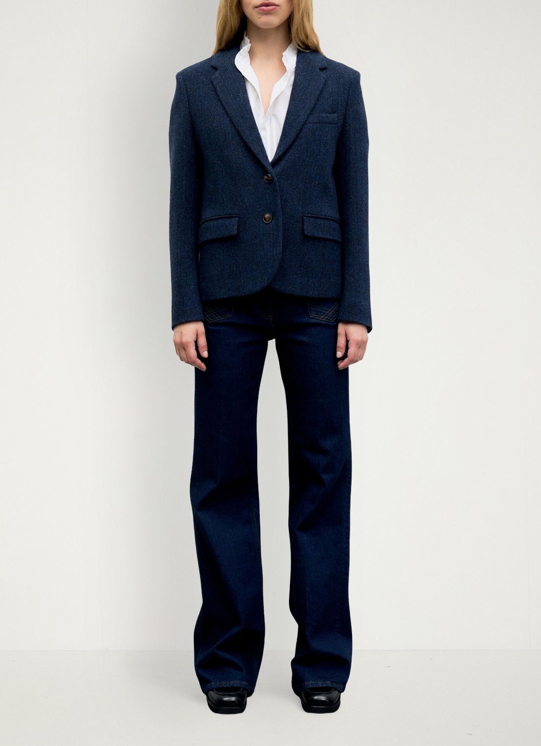 Gerard Darel Juliet blazer van wol - voorkant 2 blauw