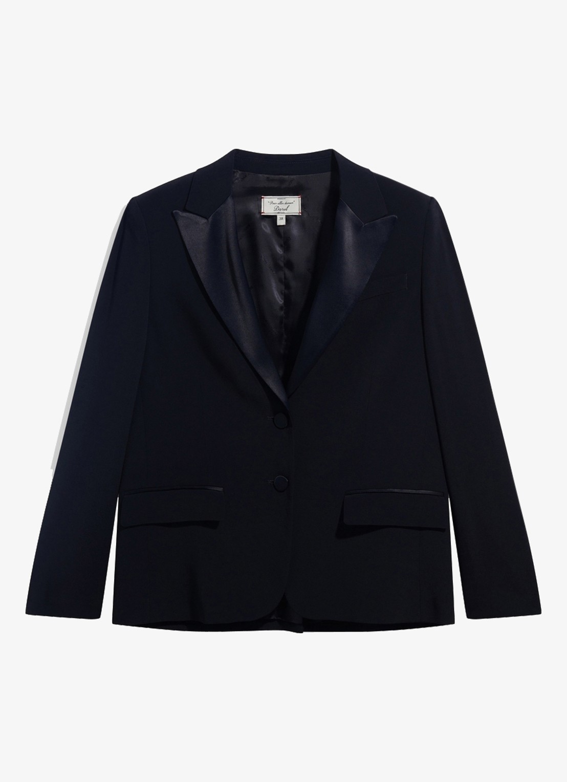 Gerard Darel July single-breasted blazer met details van satijn - voorkant 3 zwart