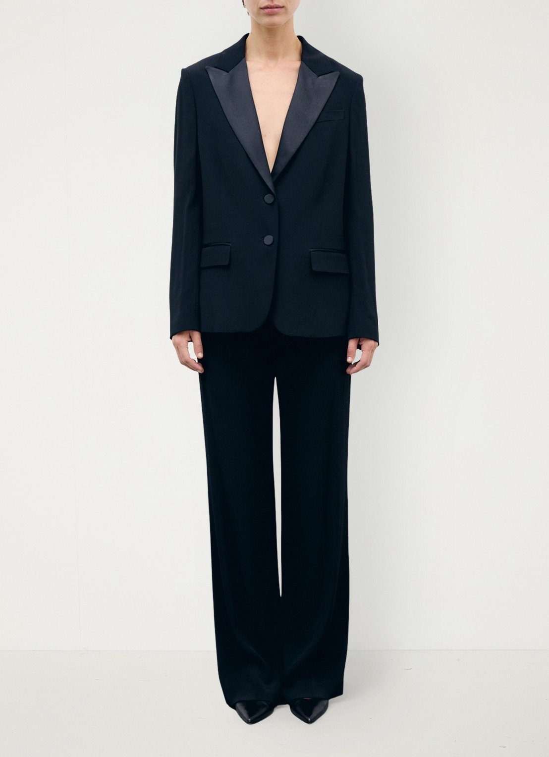 Gerard Darel July single-breasted blazer met details van satijn - voorkant 4 zwart
