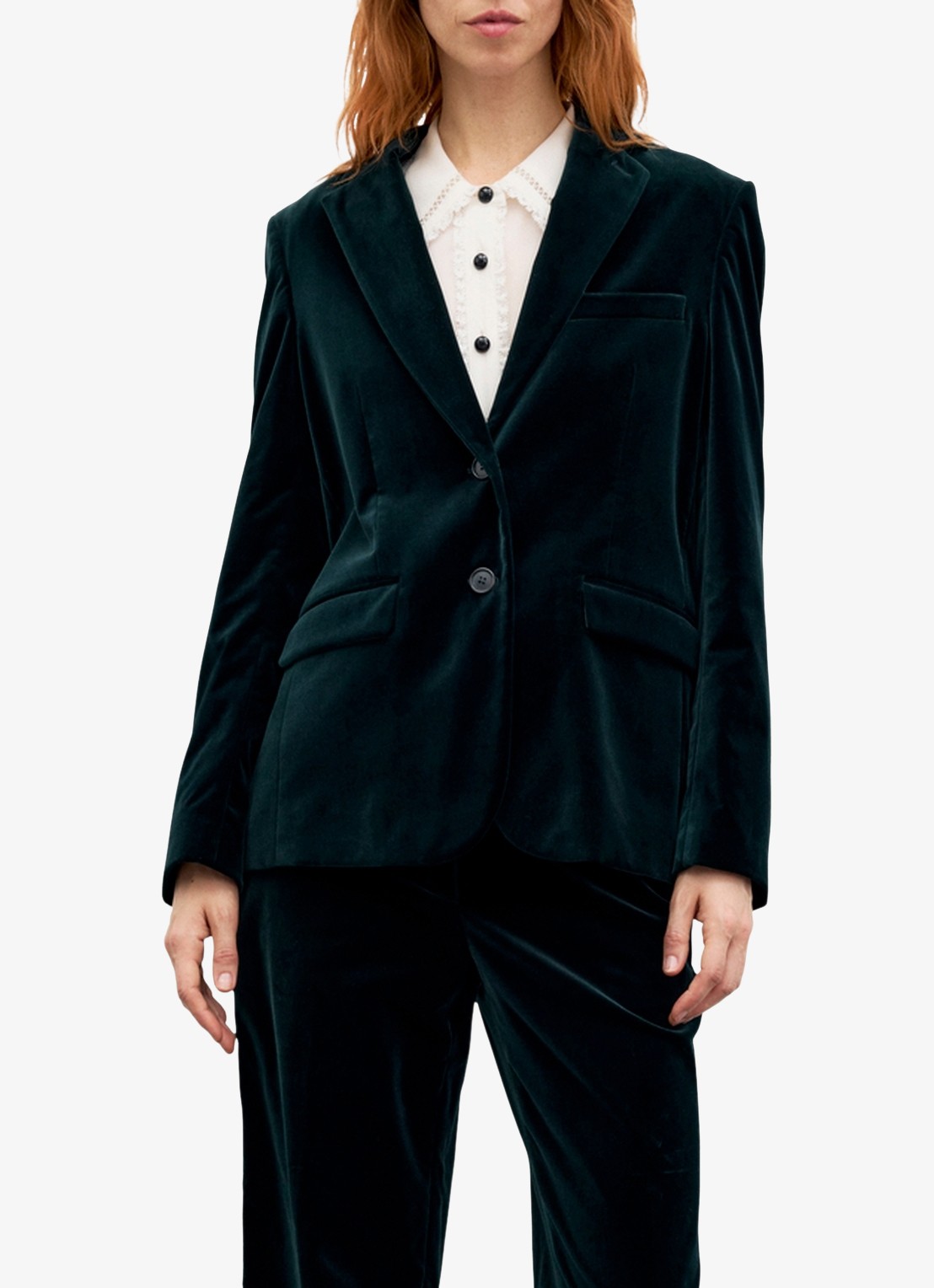Gerard Darel Jyna blazer van fluweel met klepzakken - detail 4 groen