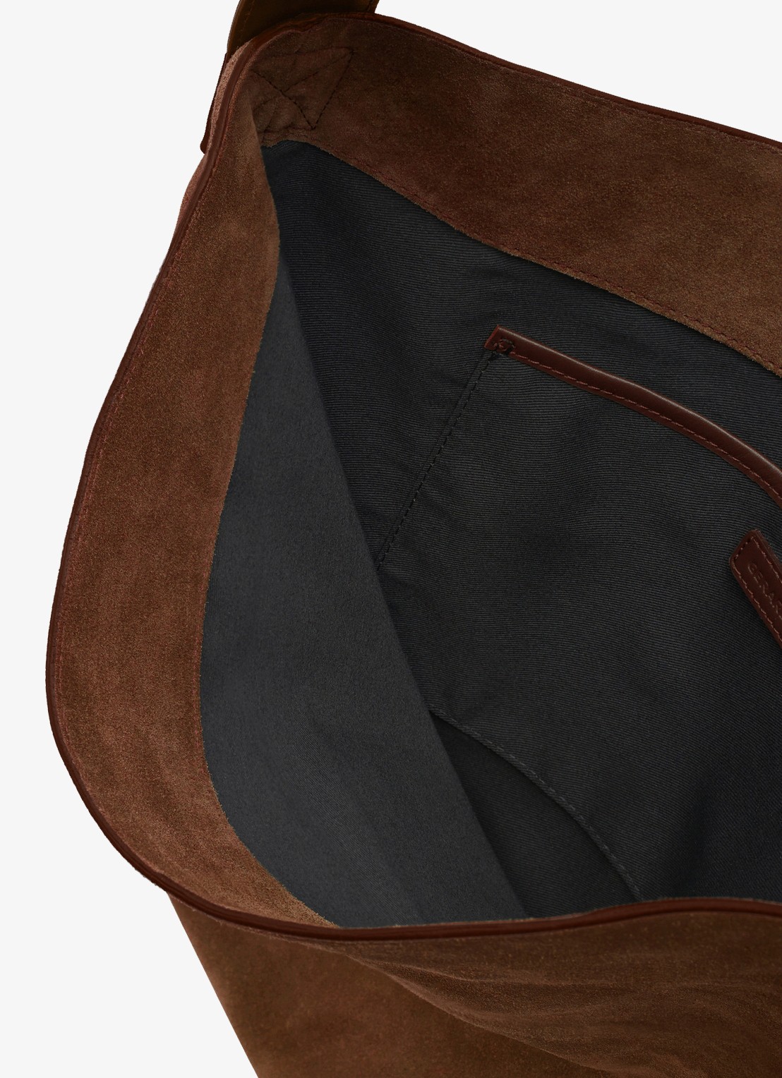 Gerard Darel Lady GD schoudertas van suéde - detail 2 hazelnootbruin