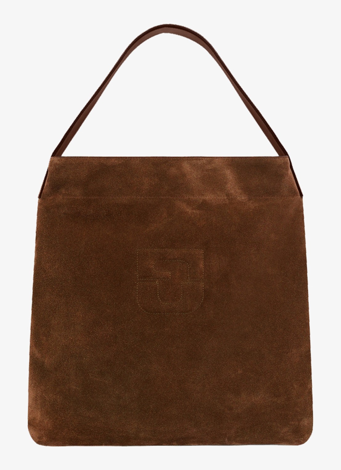 Gerard Darel Lady GD schoudertas van suéde - voorkant 3 hazelnootbruin